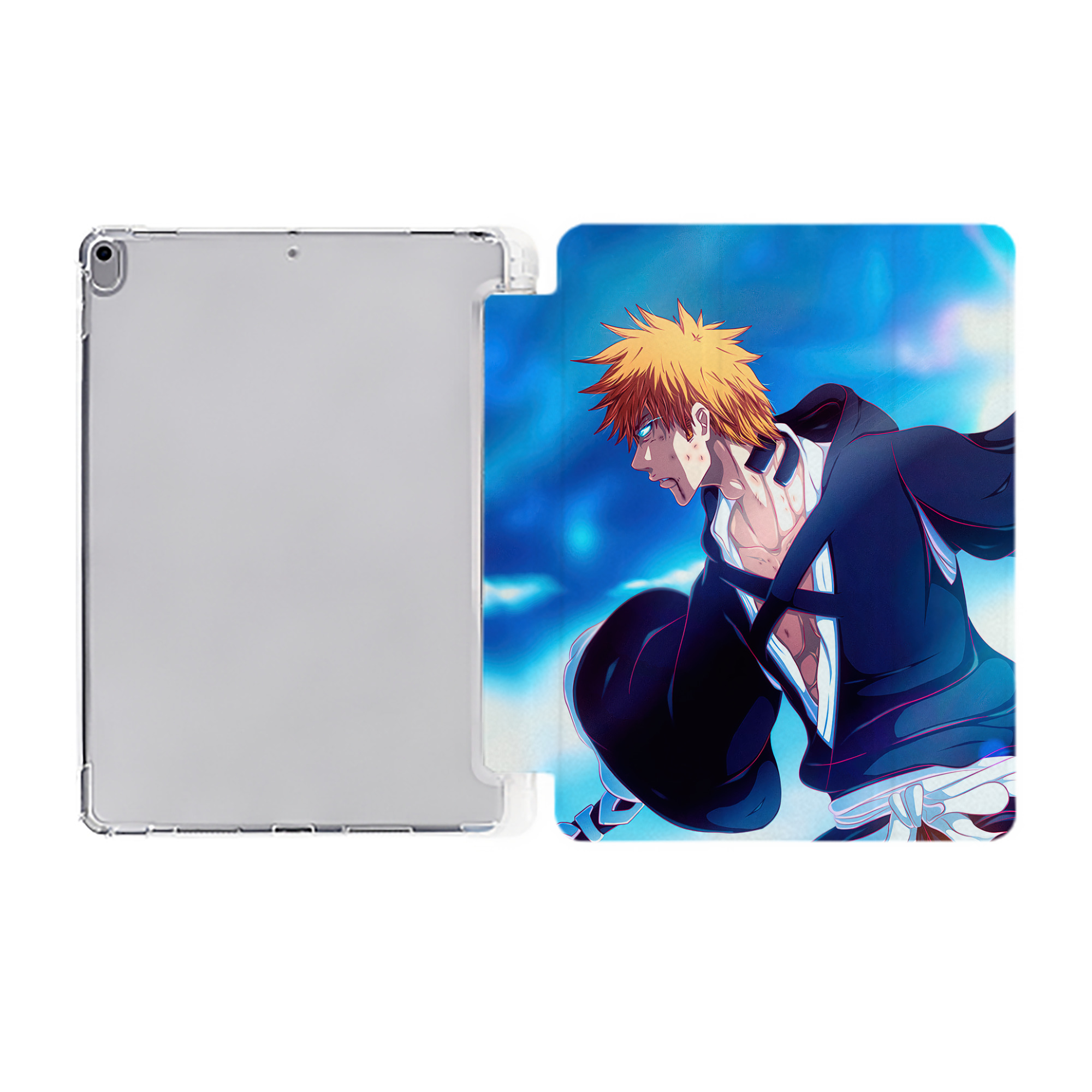 （画像用） ブリーチ BLEACH IPad ケース ペン収納付き 三つ折りスタンド PUレザー×シリコン 対応機種9.5/10.5/10.9インチ
